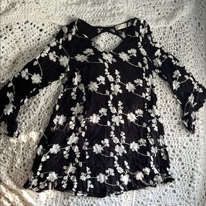 Altar'd State Black and White Flowy Mini Dress